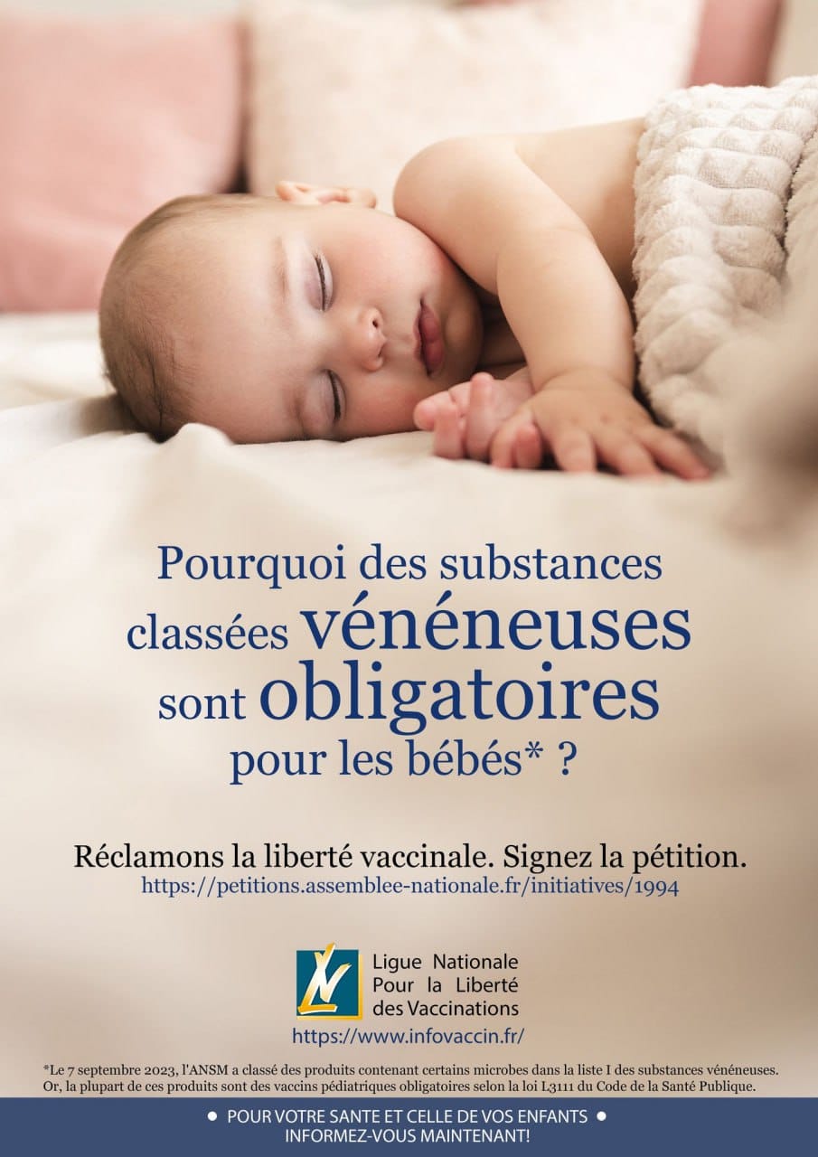 Substances classées vénéneuses OBLIGATOIRES vaxxins pour bébé pour RIEN 121123